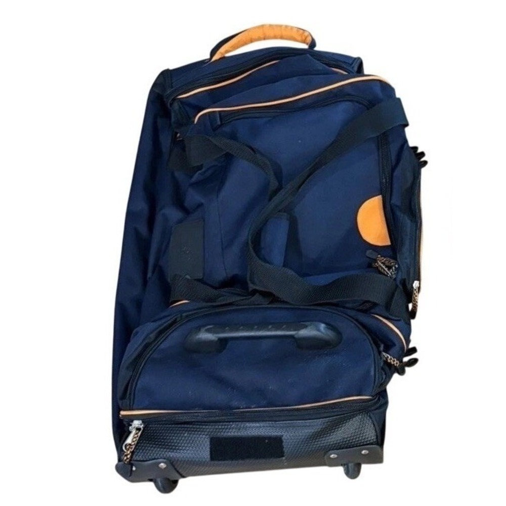 Travelers Club Outdoors 32" Rolling Backpack Duffel Luggage Navy Blue